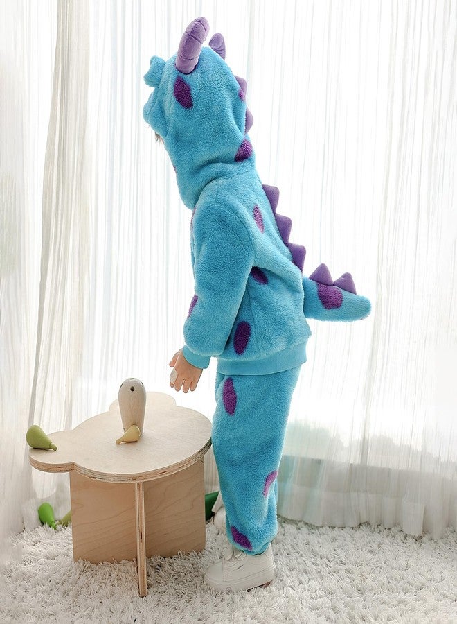 Thorn Tree Toddler Baby Boys Halloween Clothes Set Animal Costumes Outfits 2Pcs Velvet Pants Set (Blue,3-4 Years) - Image 2